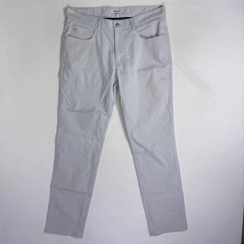 Peter Millar EB66 Performance Five-Pocket Pants Mens 33x32 Gray ME0EB66FB Golf